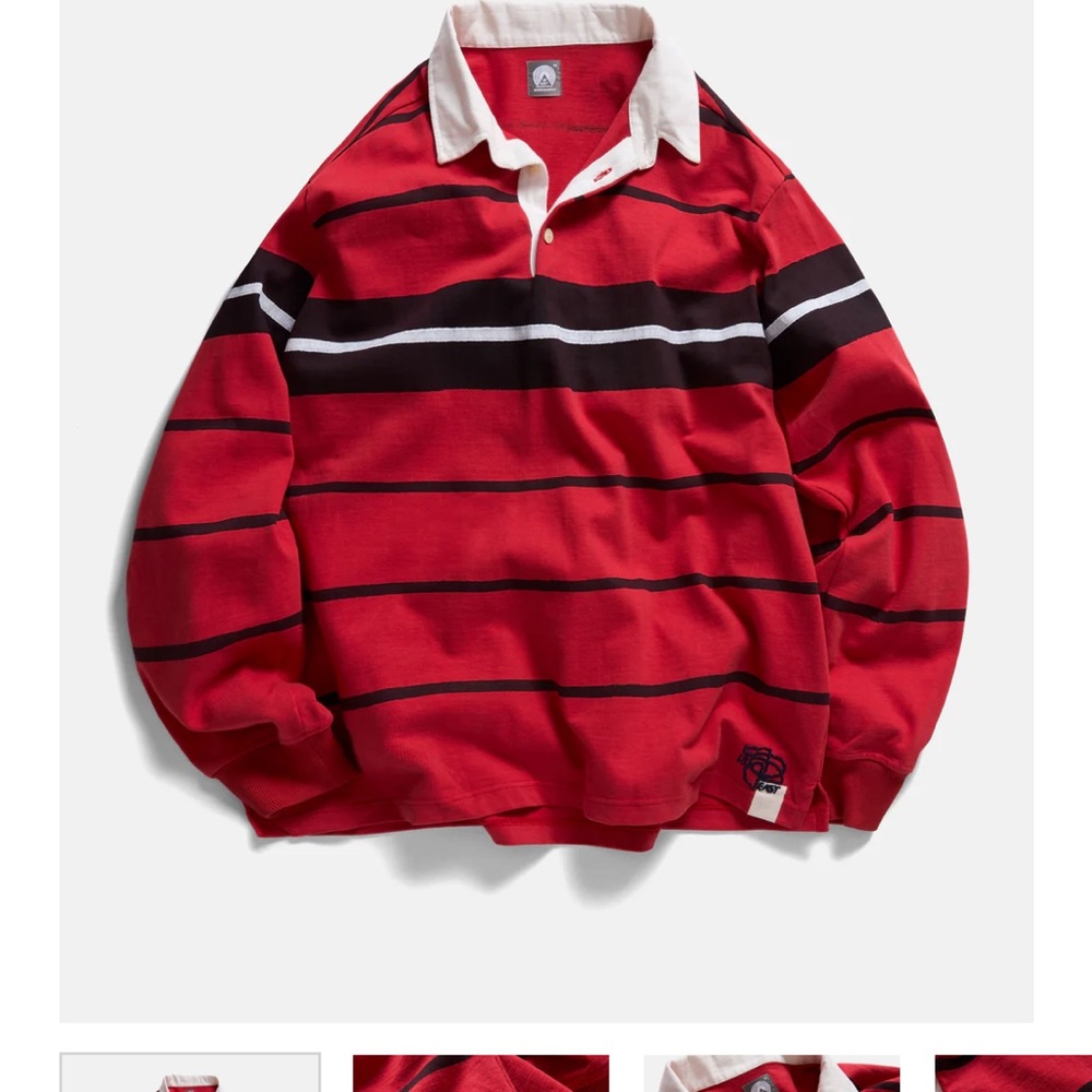 18 East Eighteen East NWT FISKE RUGBY BLOCK-PRINTED HEAVYWEIGHT COTTON JERSEY M